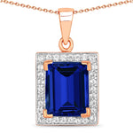 Baguette Cut Halo Pendant