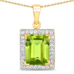 Baguette Cut Halo Pendant