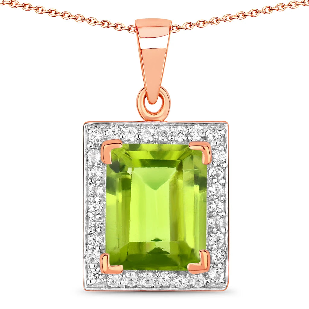 Baguette Cut Halo Pendant