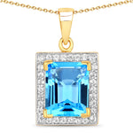Baguette Cut Halo Pendant