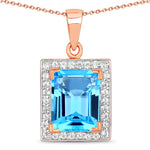 Baguette Cut Halo Pendant