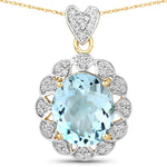 Oval Cut  Halo Pendant