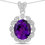 Oval Cut  Halo Pendant