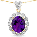 Oval Cut  Halo Pendant