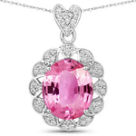 Oval Cut  Halo Pendant