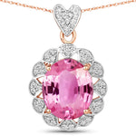 Oval Cut  Halo Pendant