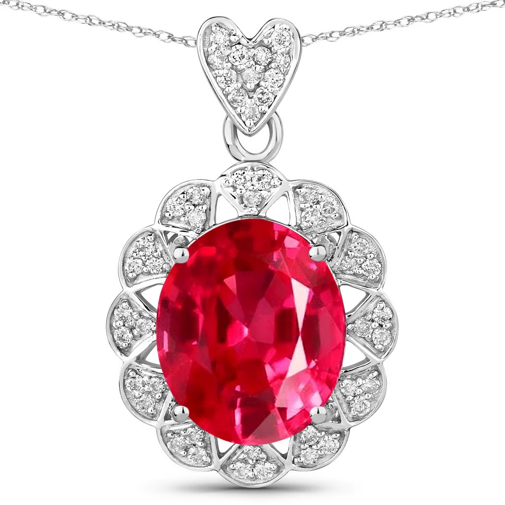 Oval Cut  Halo Pendant