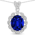 Oval Cut  Halo Pendant