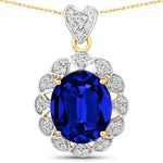 Oval Cut  Halo Pendant