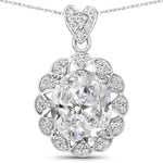 Oval Cut  Halo Pendant