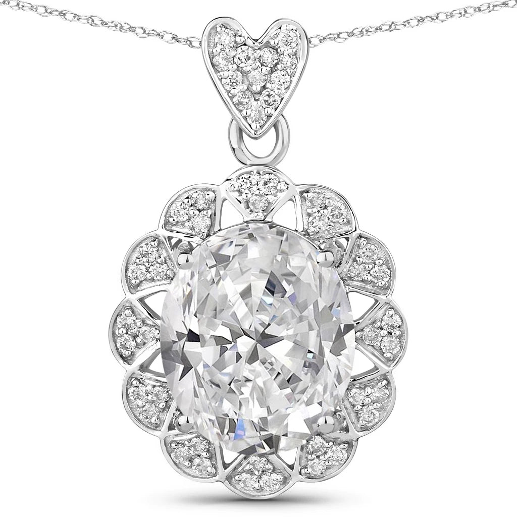 Oval Cut  Halo Pendant