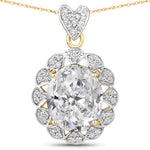 Oval Cut  Halo Pendant