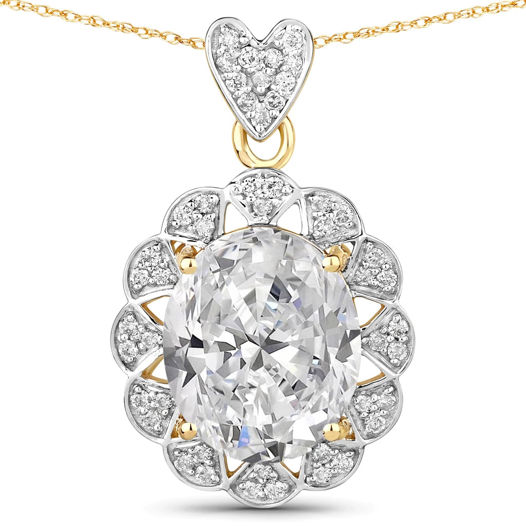 Oval Cut  Halo Pendant