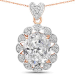 Oval Cut  Halo Pendant