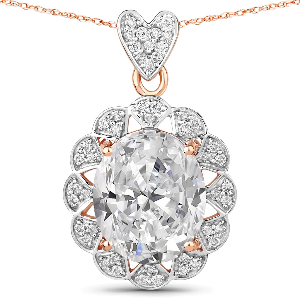 Oval Cut  Halo Pendant