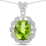 Oval Cut  Halo Pendant