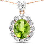 Oval Cut  Halo Pendant