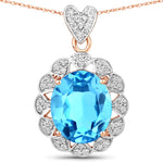 Oval Cut  Halo Pendant