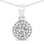 Round Cut Halo Pendant