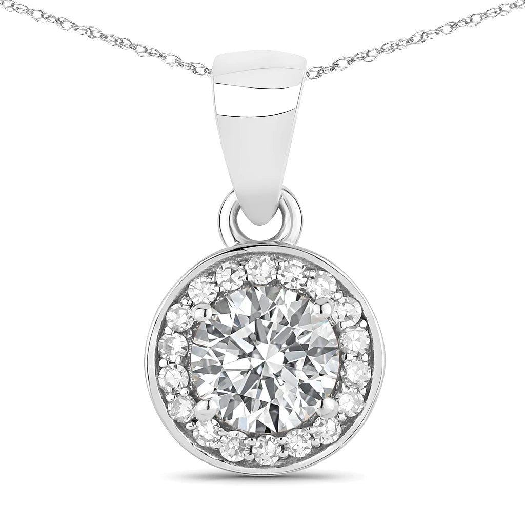Round Cut Halo Pendant