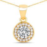 Round Cut Halo Pendant