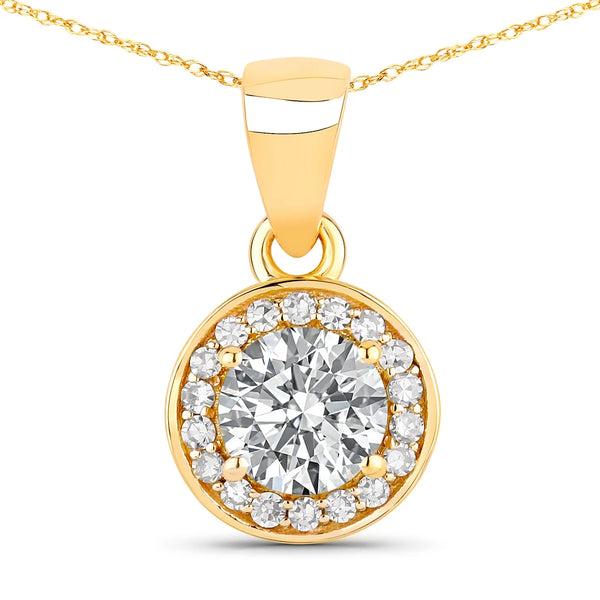 Round Cut Halo Pendant