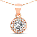 Round Cut Halo Pendant