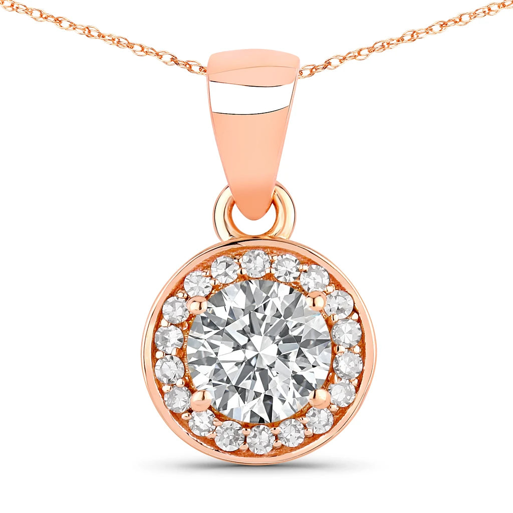 Round Cut Halo Pendant