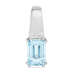 Emerald Cut Diamond Accent Drop Pendant