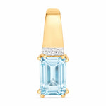 Emerald Cut Diamond Accent Drop Pendant