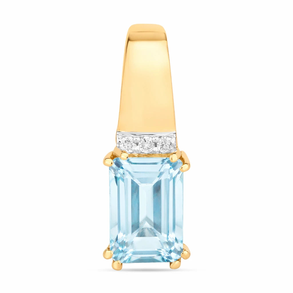 Emerald Cut Diamond Accent Drop Pendant