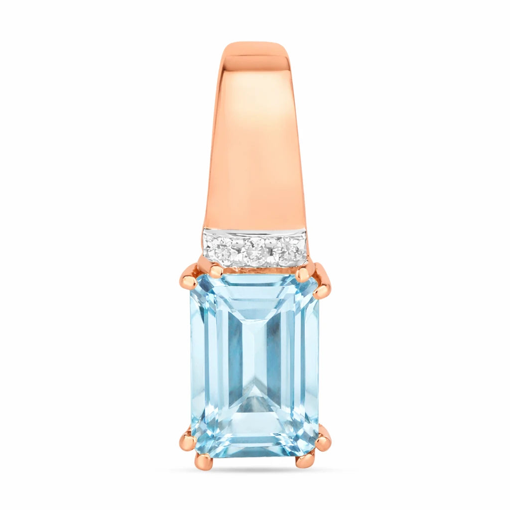 Emerald Cut Diamond Accent Drop Pendant