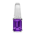 Emerald Cut Diamond Accent Drop Pendant