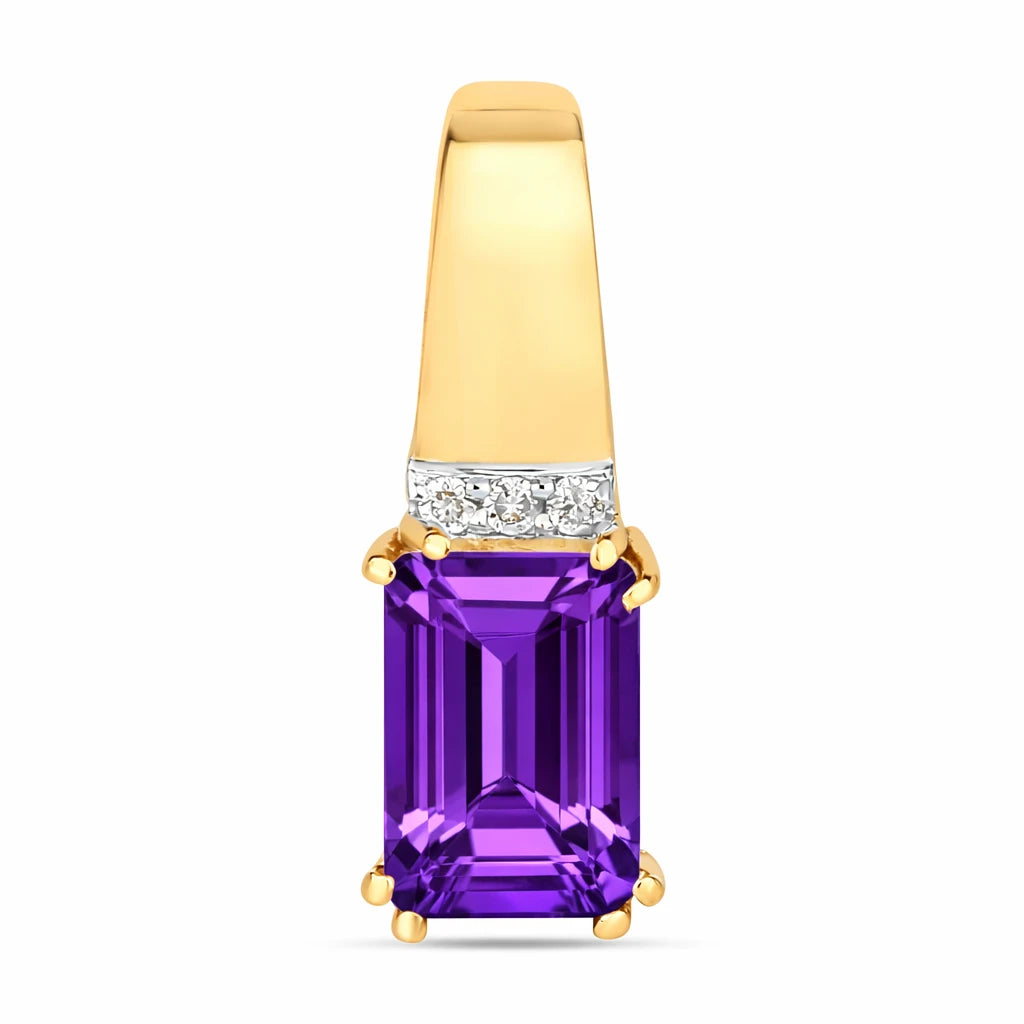 Emerald Cut Diamond Accent Drop Pendant