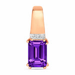 Emerald Cut Diamond Accent Drop Pendant