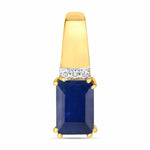 Emerald Cut Diamond Accent Drop Pendant