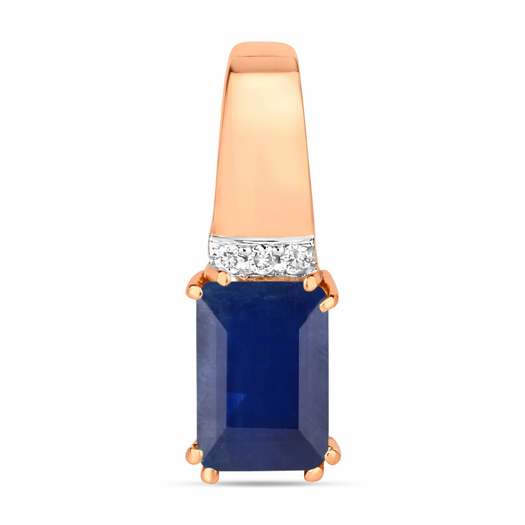Emerald Cut Diamond Accent Drop Pendant