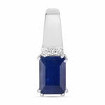 Emerald Cut Diamond Accent Drop Pendant