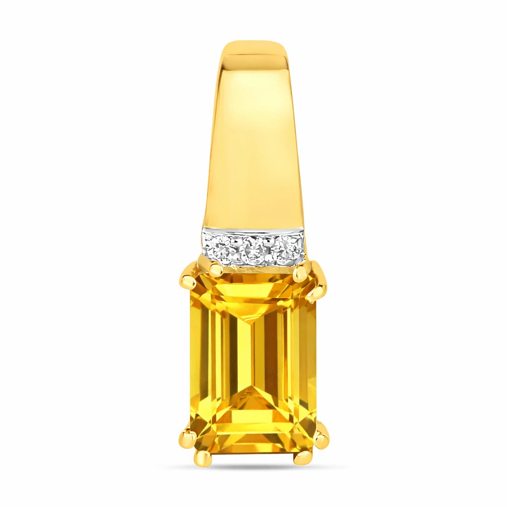 Emerald Cut Diamond Accent Drop Pendant