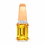 Emerald Cut Diamond Accent Drop Pendant