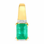 Emerald Cut Diamond Accent Drop Pendant