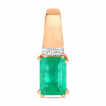 Emerald Cut Diamond Accent Drop Pendant