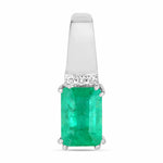 Emerald Cut Diamond Accent Drop Pendant