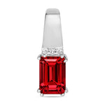Emerald Cut Diamond Accent Drop Pendant