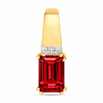 Emerald Cut Diamond Accent Drop Pendant