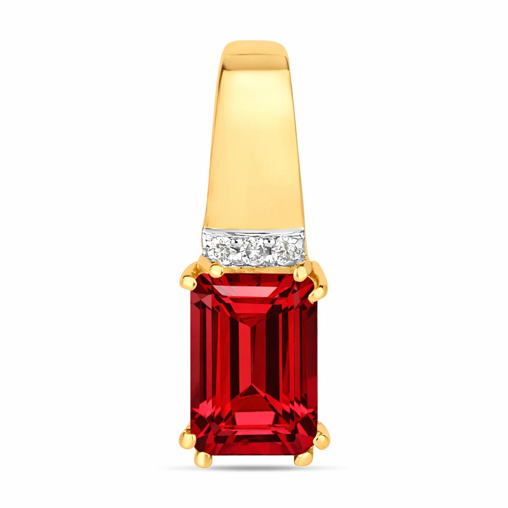 Emerald Cut Diamond Accent Drop Pendant