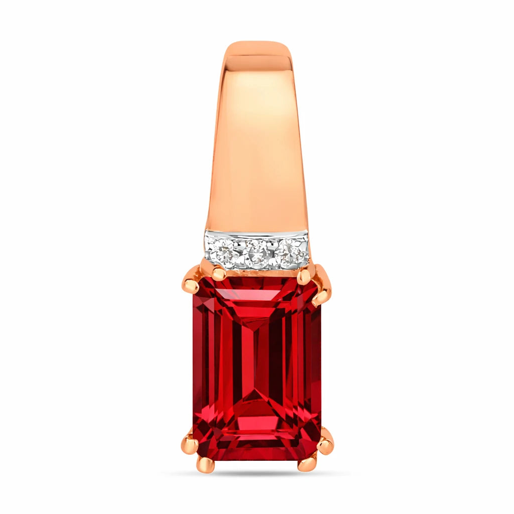 Emerald Cut Diamond Accent Drop Pendant