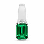 Emerald Cut Diamond Accent Drop Pendant