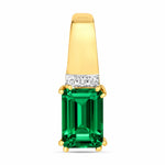 Emerald Cut Diamond Accent Drop Pendant