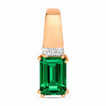 Emerald Cut Diamond Accent Drop Pendant